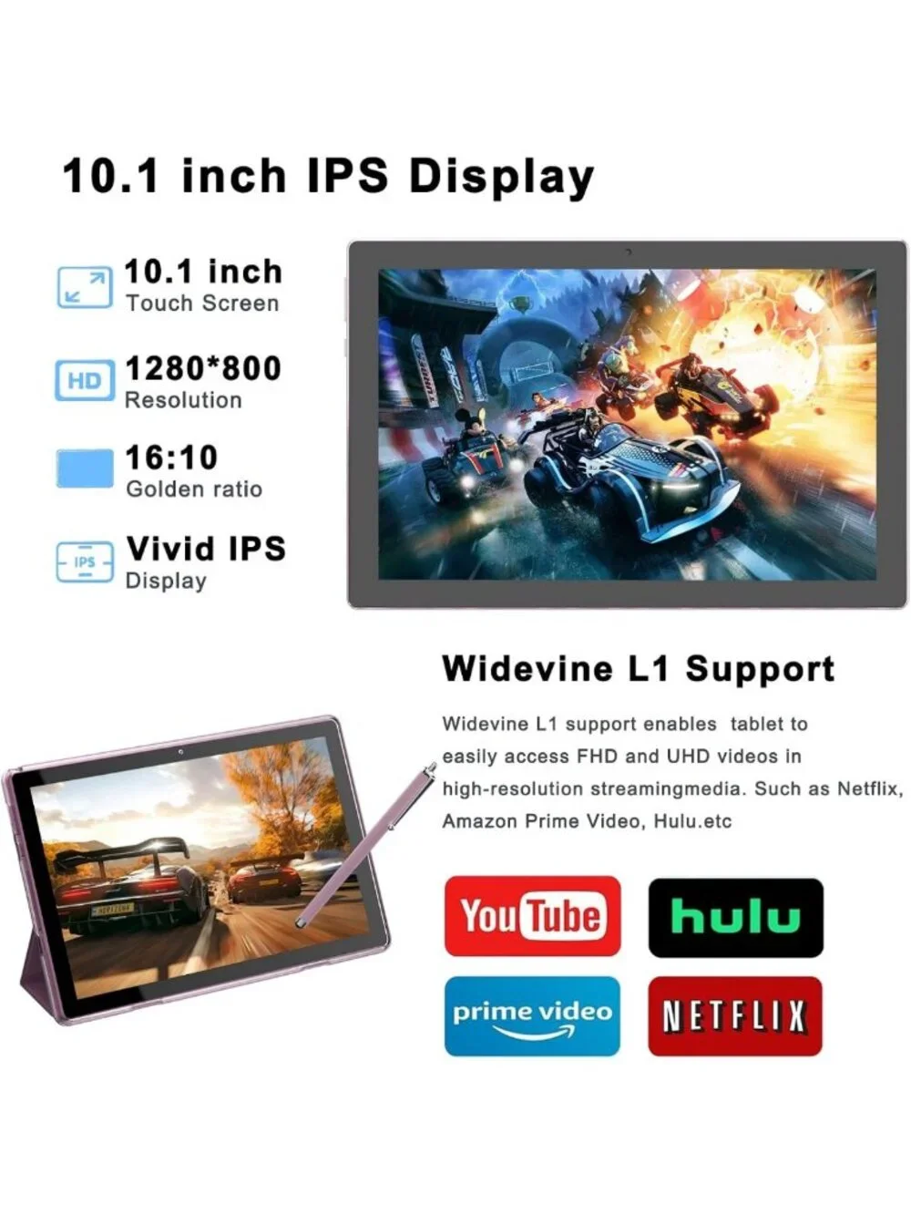 10-Inch Android Tablet, 12GB RAM, 64GB Storage, Dual Camera, 6000mAh Battery
